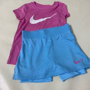 Nike skort (skirt with shorts) cute pink blue set